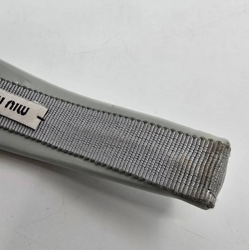 Miu Miu Gray Patent Logo Headband